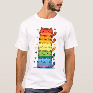 T-shirt Rainbow Kitty Cat Pride
