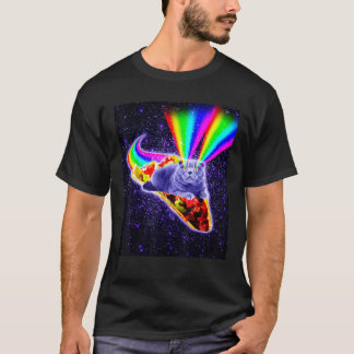 T-shirt Rainbow Laser Eyes Galaxy Cat Riding Taco T Shirt