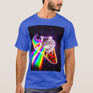 T-shirt Rainbow Laser Yeux Kitty Galaxy Chat Espace extra 