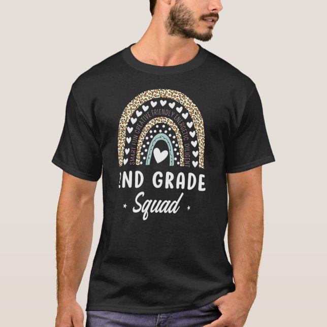 T-shirt Rainbow Leopard 2e année Retour à l'école (Devant)