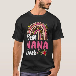 T-shirt Rainbow Leopard Best Nana Ever Mère Fête des Mères