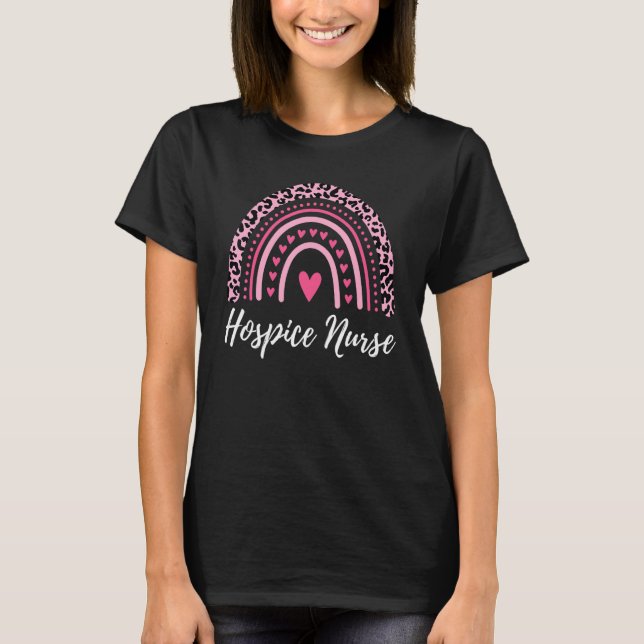T-shirt Rainbow Leopard Hospice Nurse Medical Terminal Car (Devant)