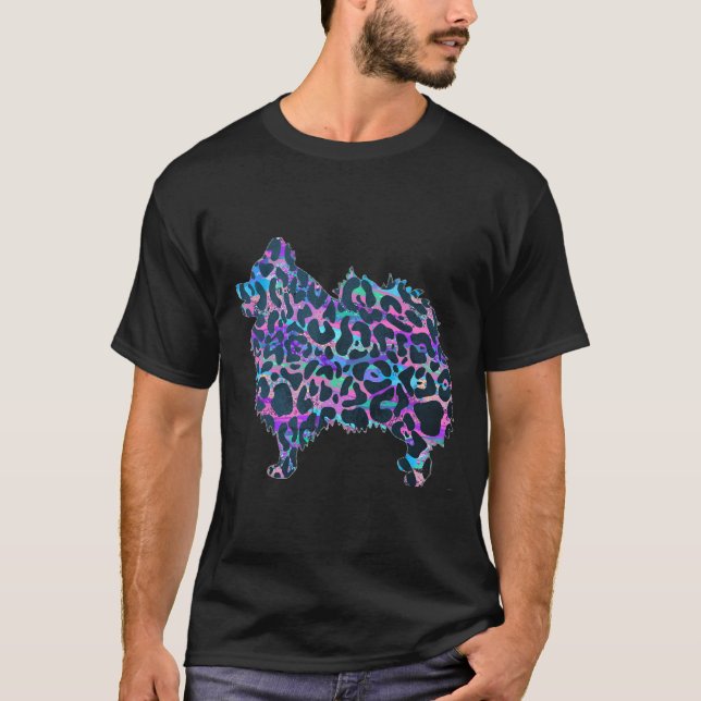 T-shirt Rainbow Leopard Pomeranian (Devant)
