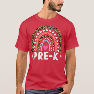 T-shirt Rainbow Leopard Prek Retour À L'École Étudiants