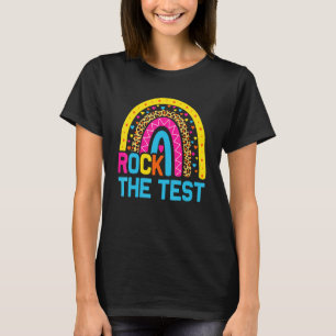 T-shirt Rainbow Leopard Test Day Rock The Test Teacher Tes