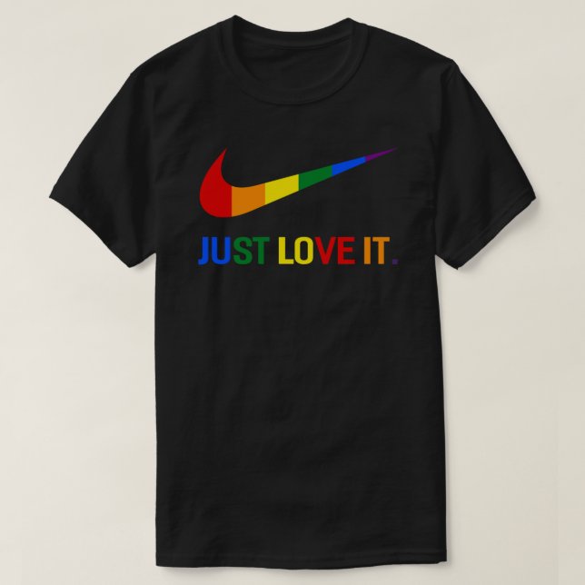 T-shirt Rainbow Lesbian Gay pride Lgbt Just Love It Shirt (Design devant)