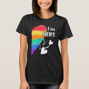 T-shirt Rainbow Lgbt Coeur Je suis Hers Pour Couples Gay L