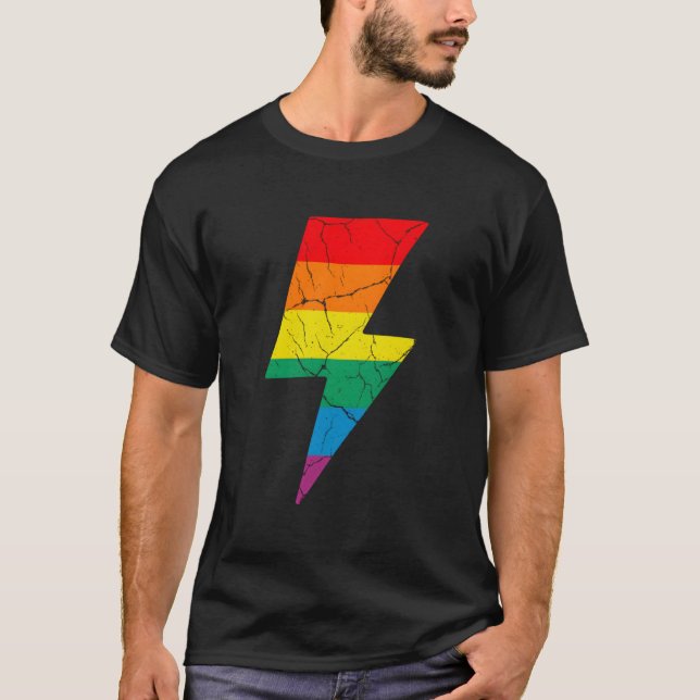 T-shirt Rainbow Lighting Bolt (Devant)