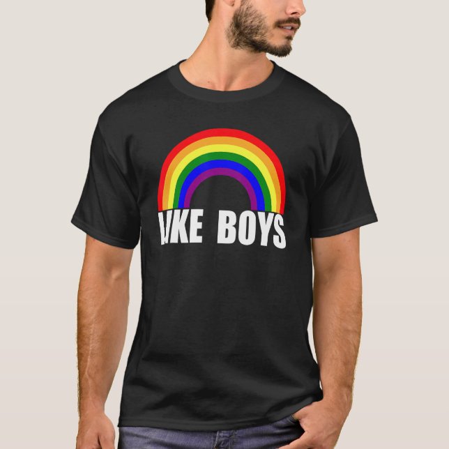T-shirt Rainbow Like Boys Gay (Devant)