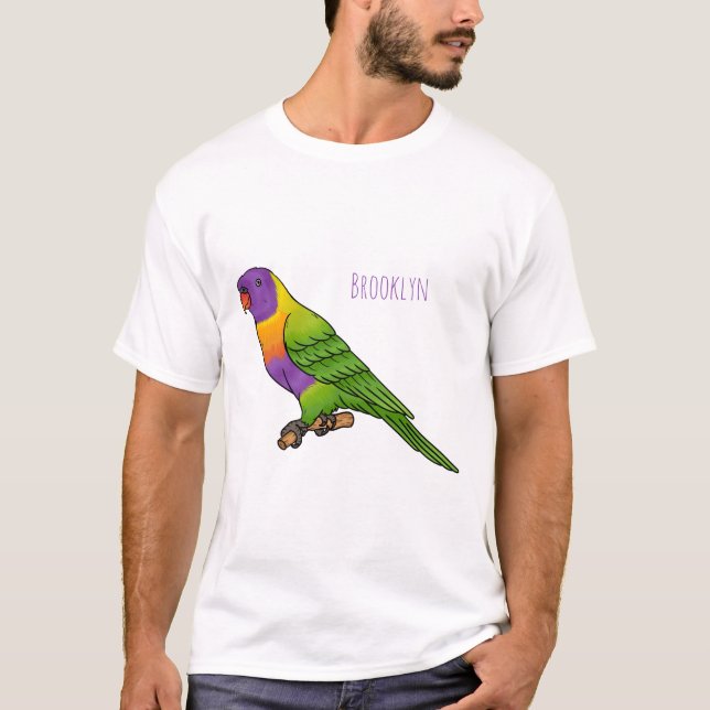 T-shirt Rainbow lorikeet bird cartoon illustration (Devant)