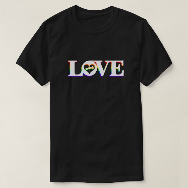 T-shirt Rainbow Love gagne (Design devant)