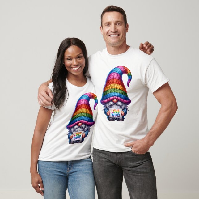 T-shirt Rainbow Love gagne Gnome (Unisexe)