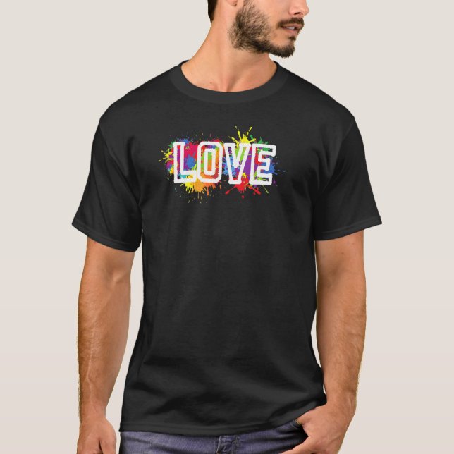 T-shirt Rainbow Love Graphic Design (Devant)