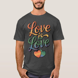 T-shirt Rainbow Love Is Loveypography Design retro