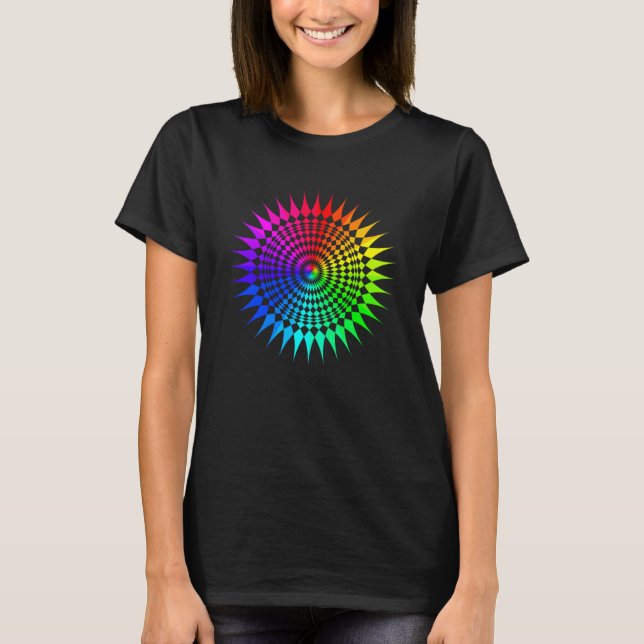 T-shirt Rainbow Mandala Lotus Fleur Sacré Géométrie Yoga (Devant)