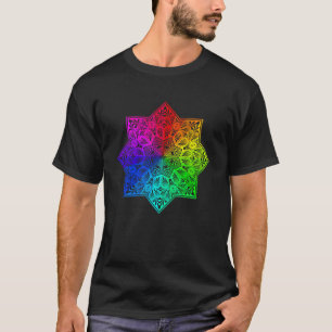 T-shirt Rainbow Mandala Lotus Fleur Sacré Géométrie Yoga