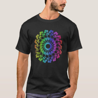 T-shirt Rainbow Mandala Rosette Flower Geometry Yoga Flora