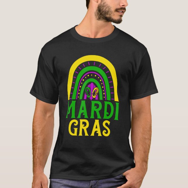 T-shirt Rainbow Mardi Gras New Orleans Gros mardi Hommes F (Devant)