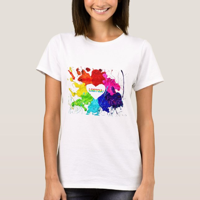 T-shirt Rainbow Modern Stripe LGBT (Devant)