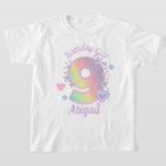 T-shirt Rainbow Neuvith Birthday Girl 9th Iridescente<br><div class="desc">Célébrez l'anniversaire avec ce t-shirt spécial,  design spécial et personnalisé</div>