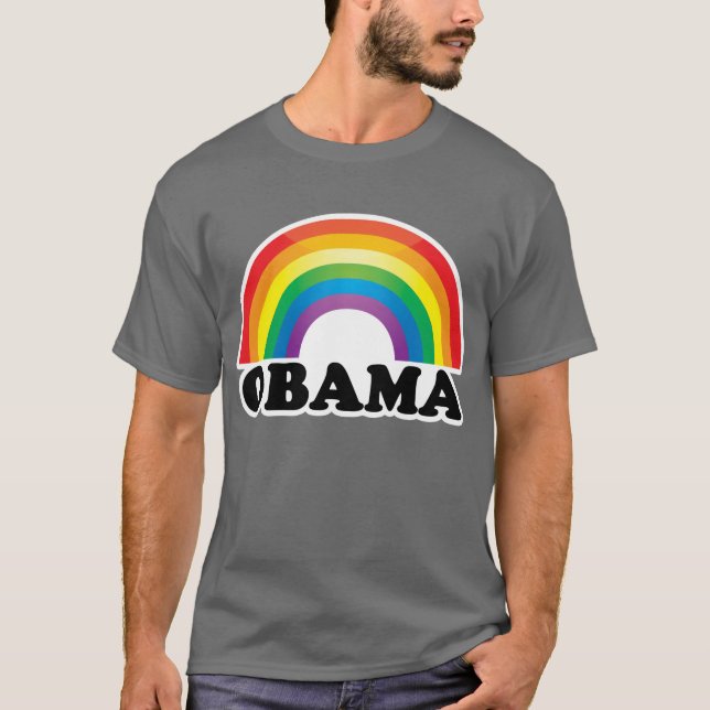 T-shirt Rainbow Obama (Devant)