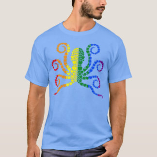T-shirt Rainbow Octous Heart LGBT-Q Cute Animal Gay Pride