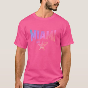 T-shirt Rainbow Pastel Souvenir USA Star Miami Floride