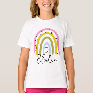 T-shirt Rainbow Personalized Name Birthday Number Custom G