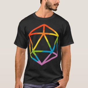 T-shirt Rainbow Polyhedral D20 Dice Tabletop RPG