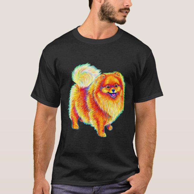 T-shirt Rainbow Pomeranian (Devant)