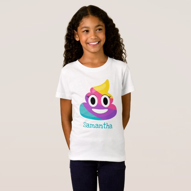 T-Shirt Rainbow Poop Emoji (Devant entier)