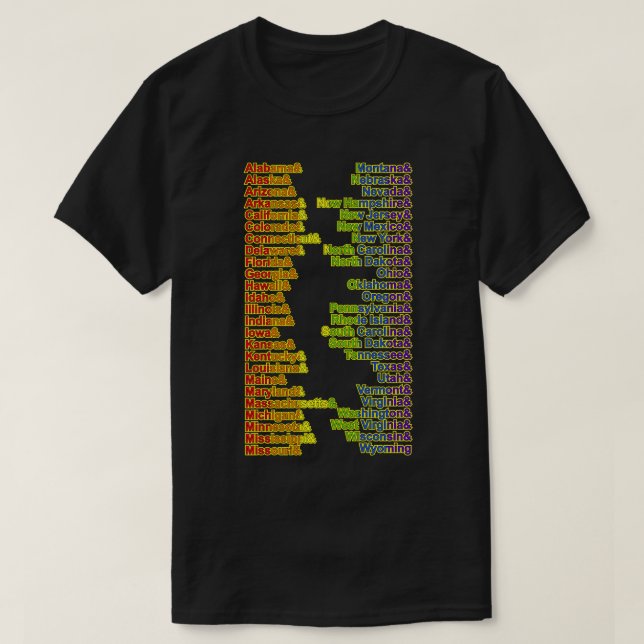 T-shirt Rainbow Pride Cinquante États LGBTQ (Design devant)