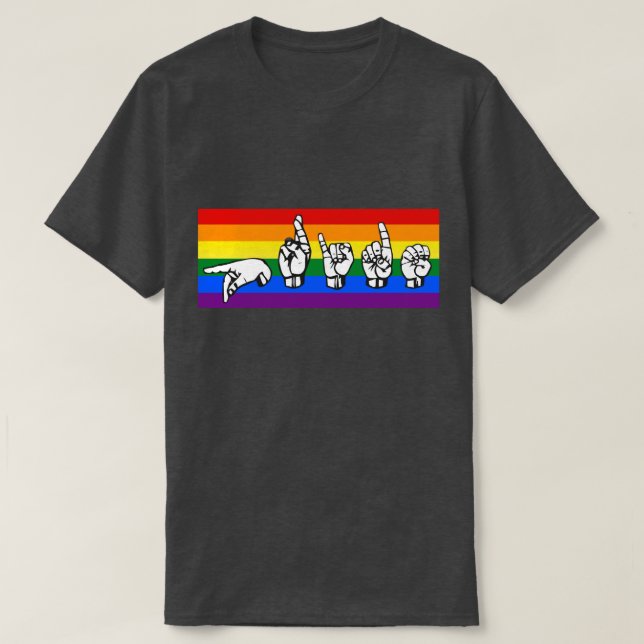 T-shirt Rainbow Pride Langue des Signes Américaine LGBTQ+ (Design devant)