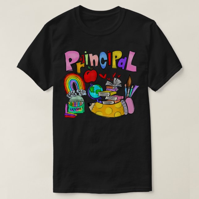 T-shirt Rainbow Principal Funny School Principal Dernier j (Design devant)