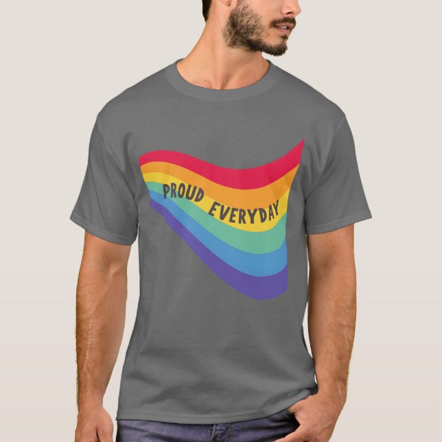 T-shirt Rainbow Proud Everyday Pride family (Devant)