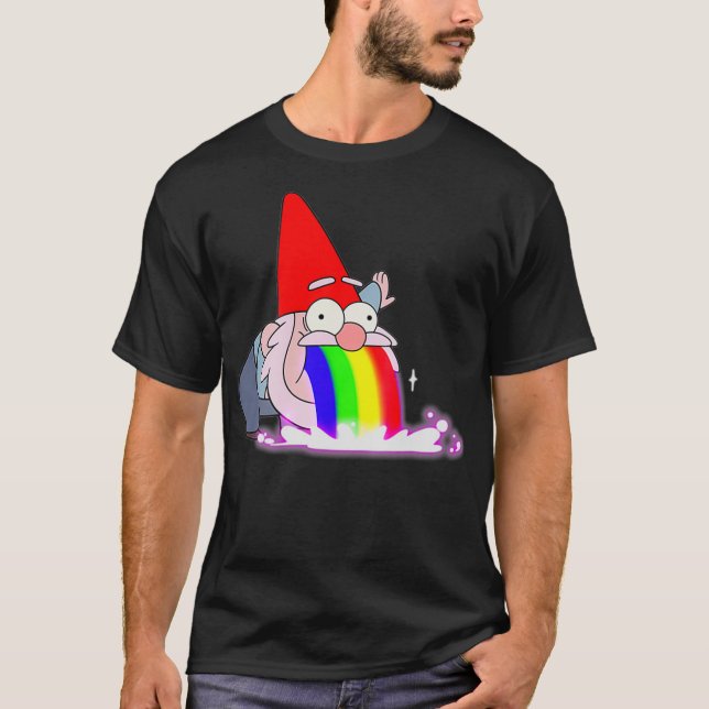 T-shirt Rainbow Puking Gnome Gravity Inspiré Big Dipper F (Devant)