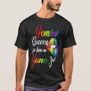 T-shirt Rainbow Queens Sont Nés Le 3 Juin Gemini Girl BI