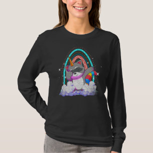 T-shirt Rainbow Raccoonicorn Dabbing Animal Imaginaire Rac