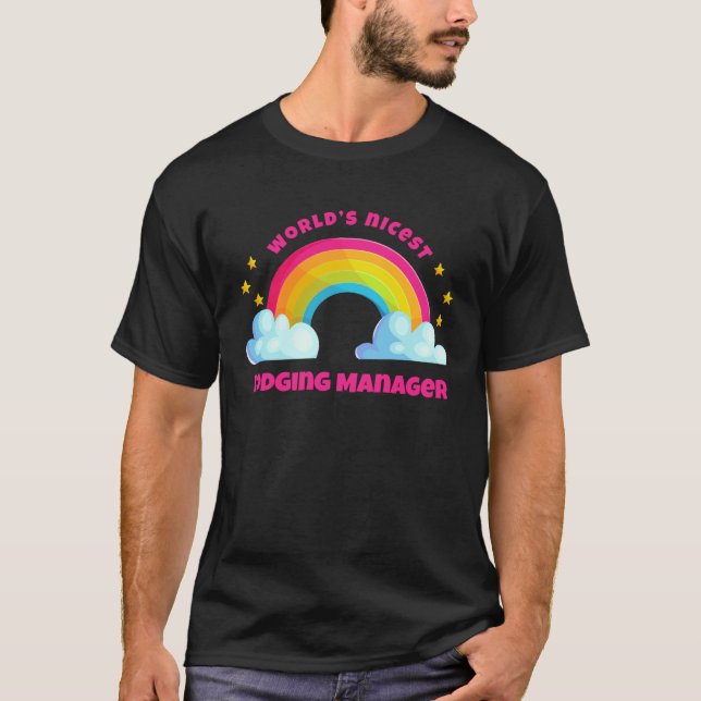 T-shirt Rainbow Retro  World s Nicest Lodging Manager (Devant)