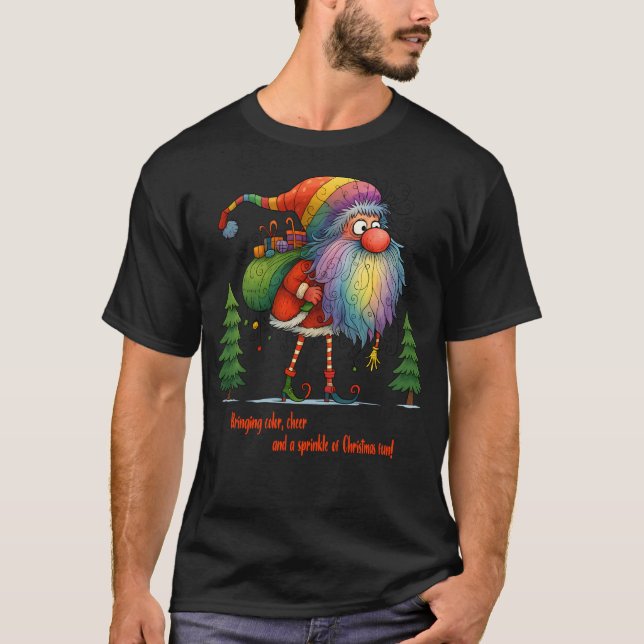T-shirt Rainbow Santa Magic (Devant)
