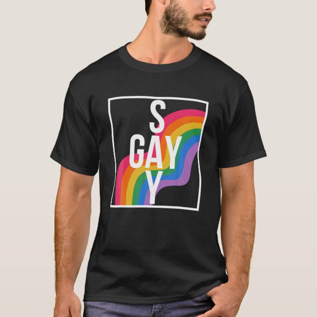 T-shirt Rainbow Say Gay Protect Queer Kids Pride Mois LGB (Devant)