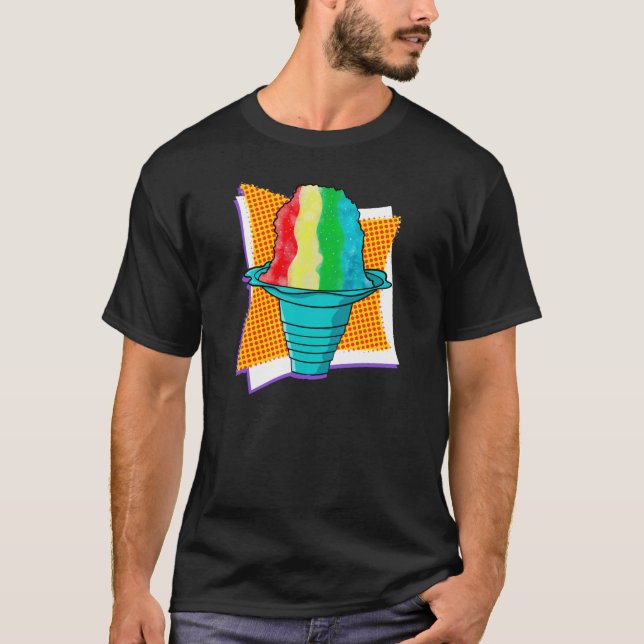 T-shirt Rainbow Shaved Ice Hawaiian Shave Ice Snow Cone (Devant)