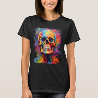 T-shirt Rainbow Skeleton Anatomie effrayant Halloween