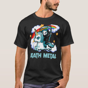 T-shirt Rainbow Skeleton Unicorn Death Metal Music Festiva