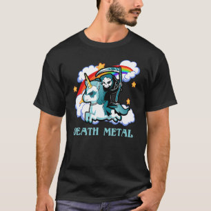 T-shirt Rainbow Skeleton Unicorn Death Metal Music Festiva