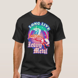 T-shirt Rainbow Skeleton Unicorn Heavy Metal Music Festiva