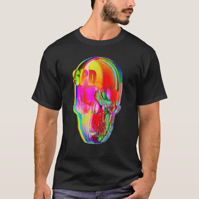 T-shirt Rainbow Skull Fine Art (Devant)