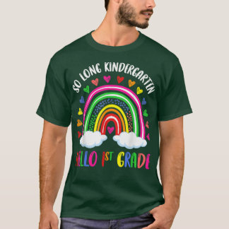 T-shirt Rainbow So Long Kindergarten Hello 1st Grade Kids 