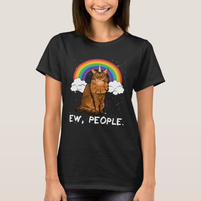 T-shirt Rainbow Somali Ew People Unicorn Cat (Devant)