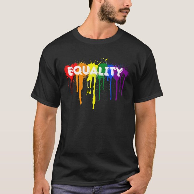 T-shirt Rainbow Splatz LGBTQ Égalité (Devant)
